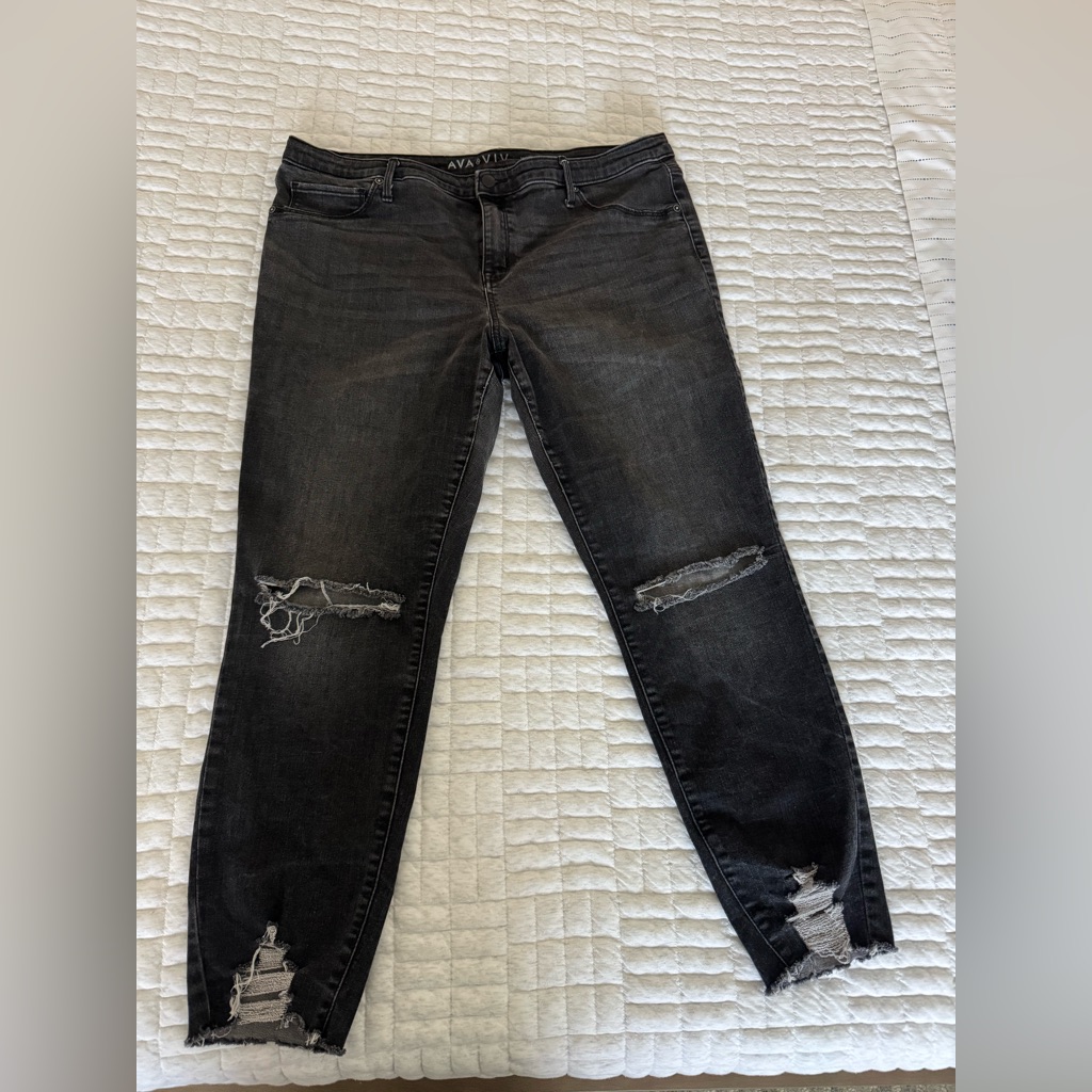 Ava & Viv Black Ripped Skinny Jeans